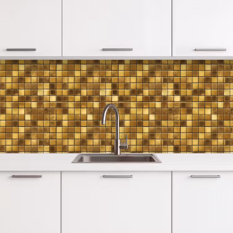 Keuken achterwand - Tegels - Mozaïek - Luxe - Warm Goud — 4