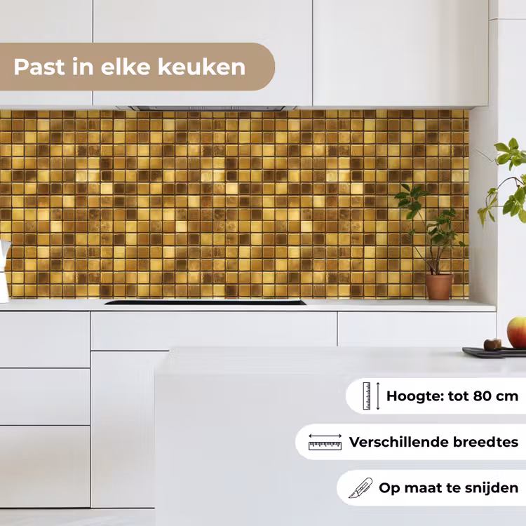 Keuken achterwand - Tegels - Mozaïek - Luxe - Warm Goud — 7