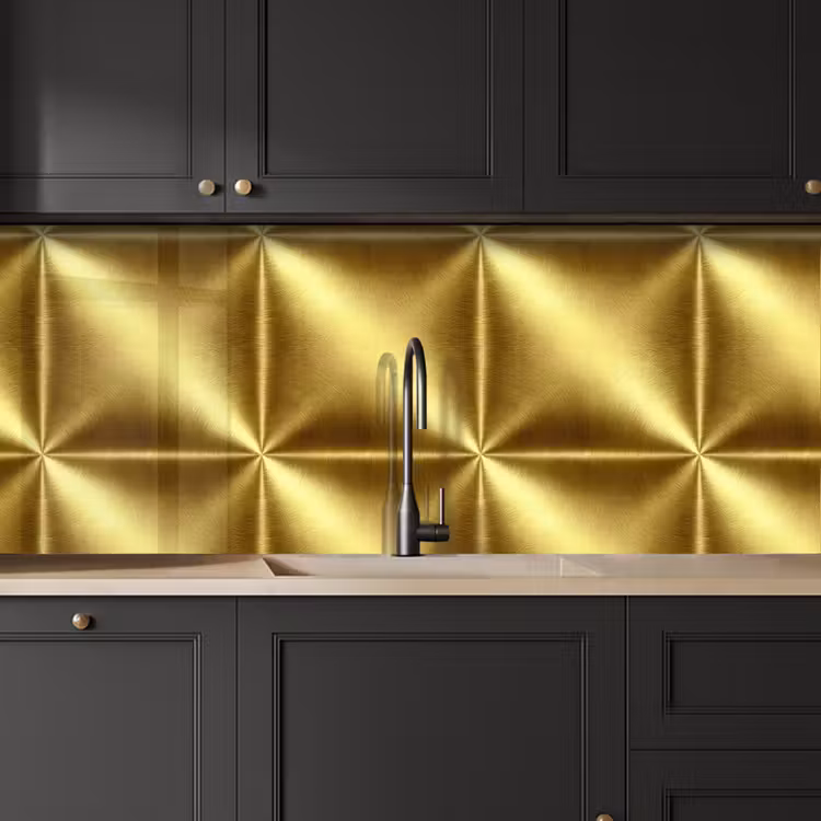 Keuken achterwand - Textuur - Geborsteld Goud - Industrieel - Metallic — 6
