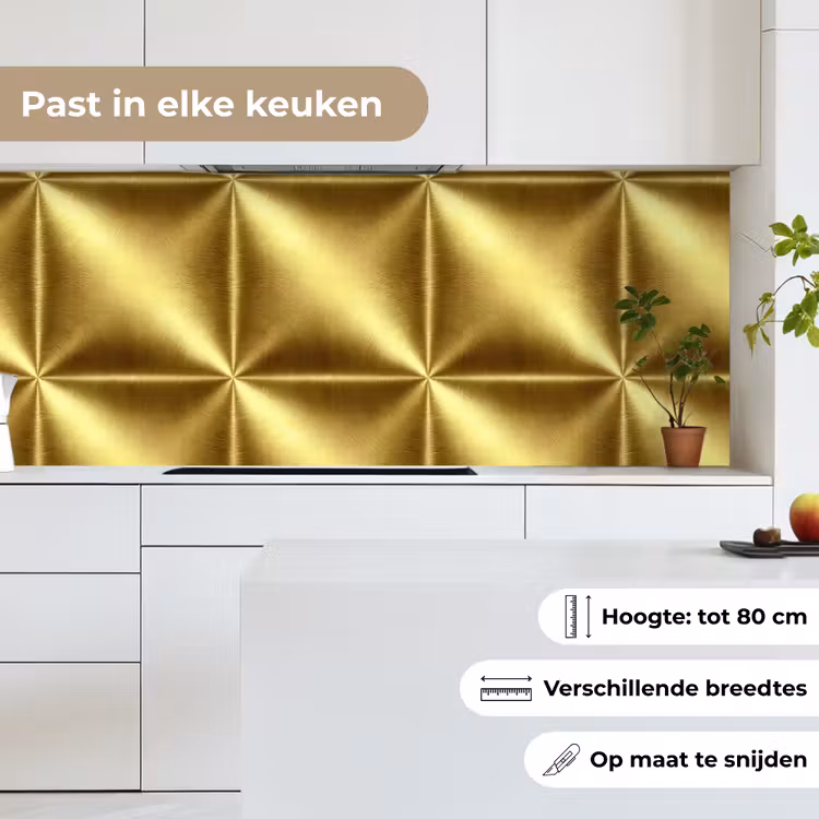 Keuken achterwand - Textuur - Geborsteld Goud - Industrieel - Metallic — 7