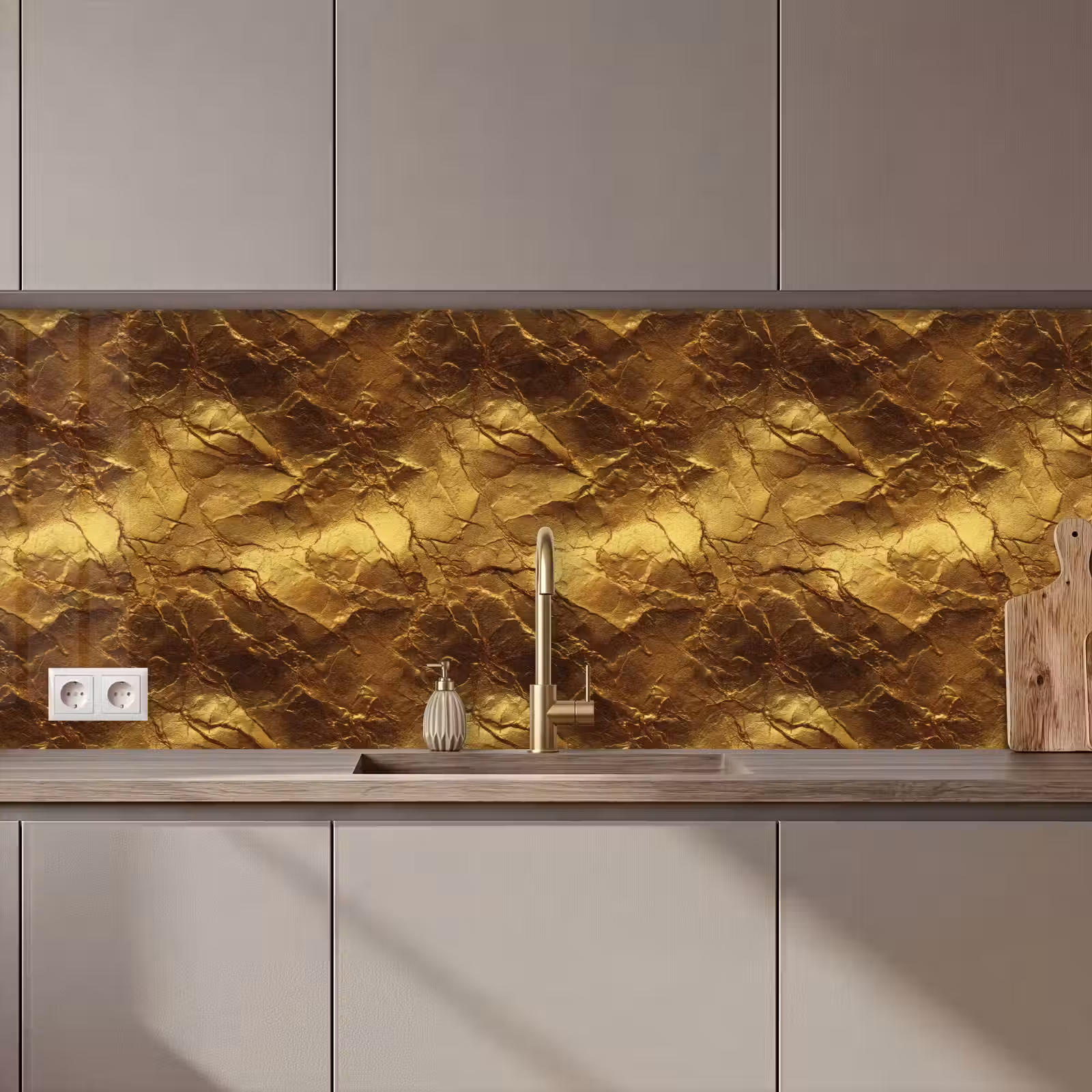 Keuken achterwand - Bladgoud - Textuur - Goud — 1