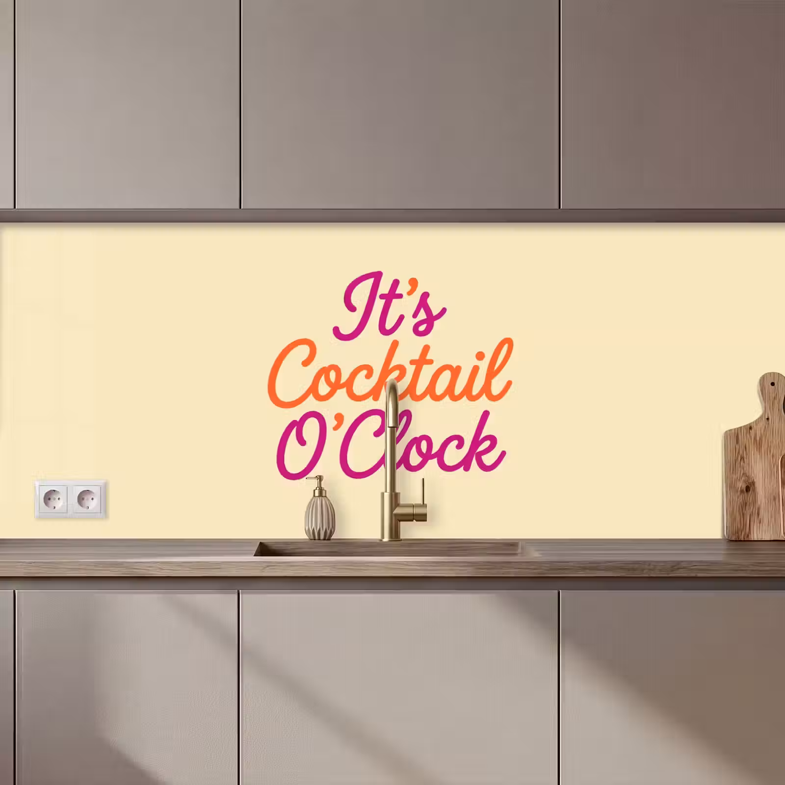 Keuken achterwand - Cocktail O'Clock - Geel - Retro — 1