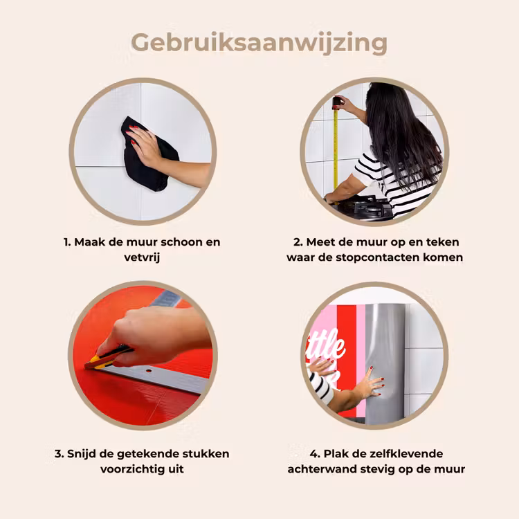 Keuken achterwand - A Little Break - Strepen - Rood - Roze — 9