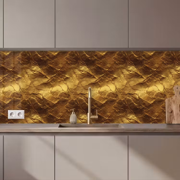 Keuken achterwand - Bladgoud - Textuur - Goud — 1