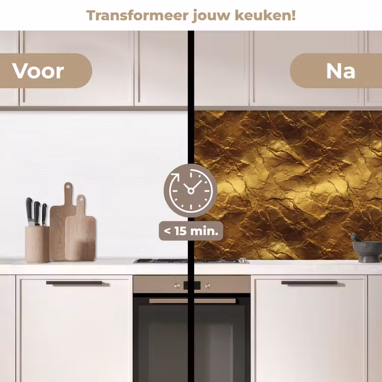Keuken achterwand - Bladgoud - Textuur - Goud — 3