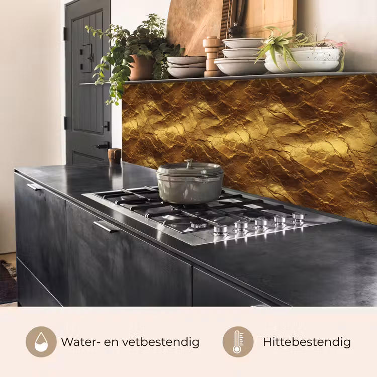 Keuken achterwand - Bladgoud - Textuur - Goud — 5