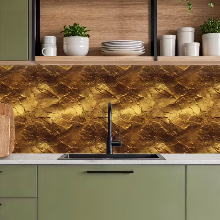 Keuken achterwand - Bladgoud - Textuur - Goud — 8
