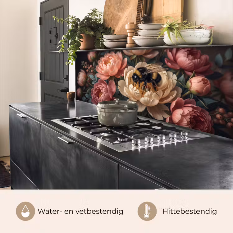 Keuken achterwand - Bloemen - Insect - Natuur - Roze — 5