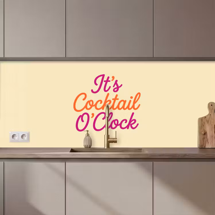 Keuken achterwand - Cocktail O'Clock - Geel - Retro — 1