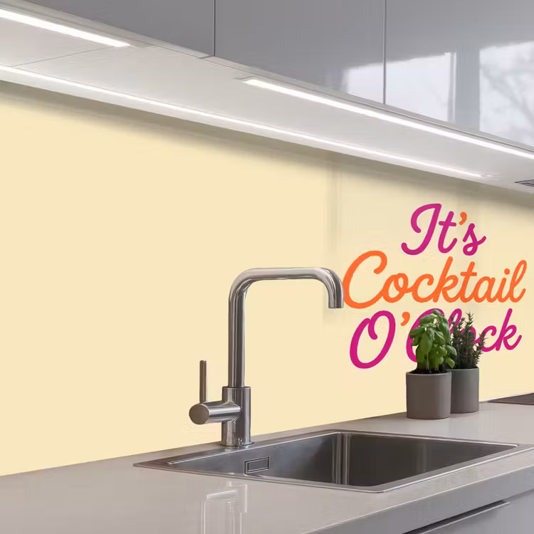 Keuken achterwand - Cocktail O'Clock - Geel - Retro — 2