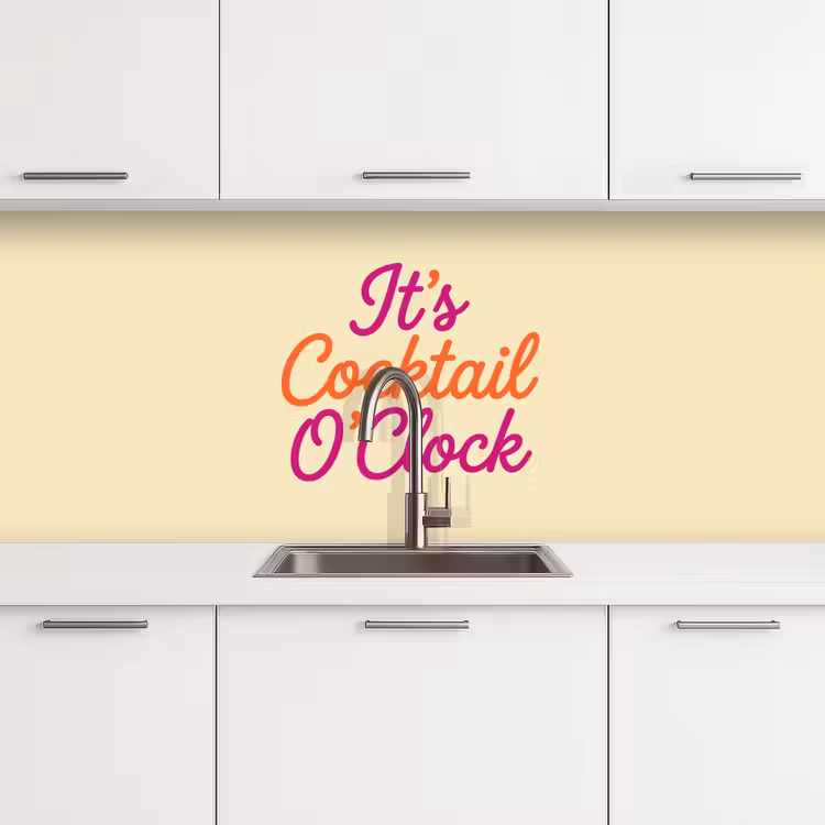 Keuken achterwand - Cocktail O'Clock - Geel - Retro — 4
