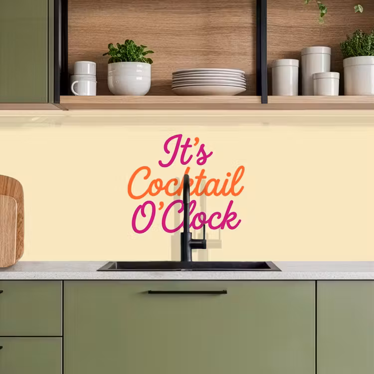 Keuken achterwand - Cocktail O'Clock - Geel - Retro — 8