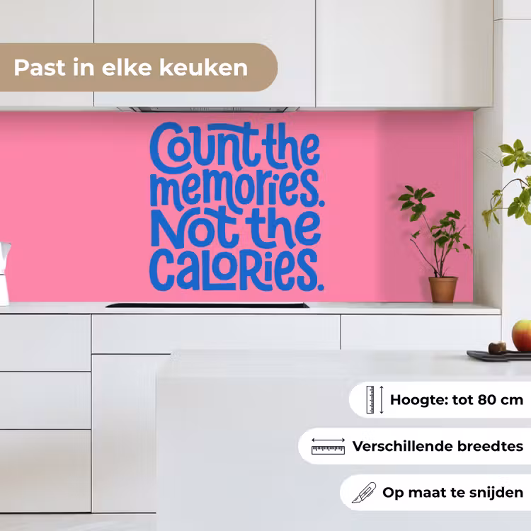 Keuken achterwand - Memories - Roze - Blauw - Quote — 7
