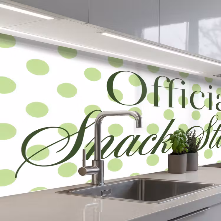 Keuken achterwand - Snack Station - Groen - Stippen — 2