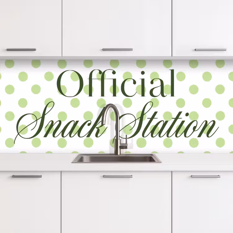 Keuken achterwand - Snack Station - Groen - Stippen — 4