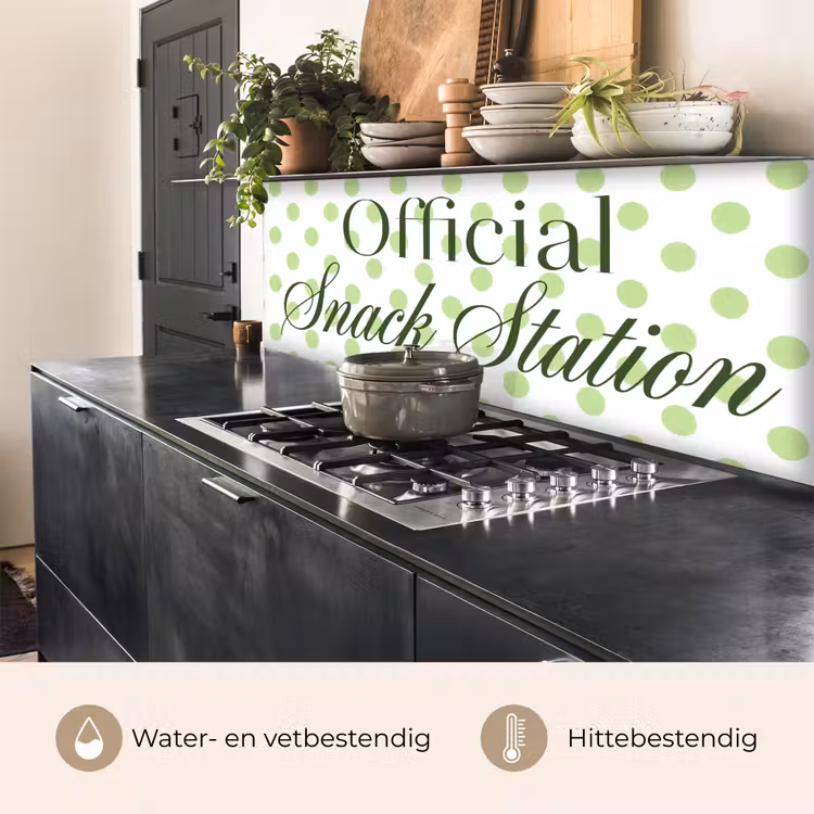 Keuken achterwand - Snack Station - Groen - Stippen — 5