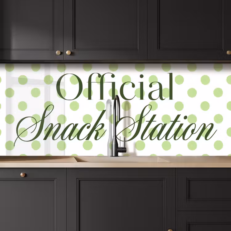 Keuken achterwand - Snack Station - Groen - Stippen — 6
