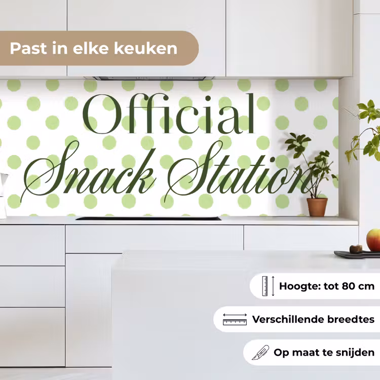 Keuken achterwand - Snack Station - Groen - Stippen — 7