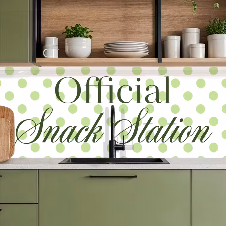 Keuken achterwand - Snack Station - Groen - Stippen — 8