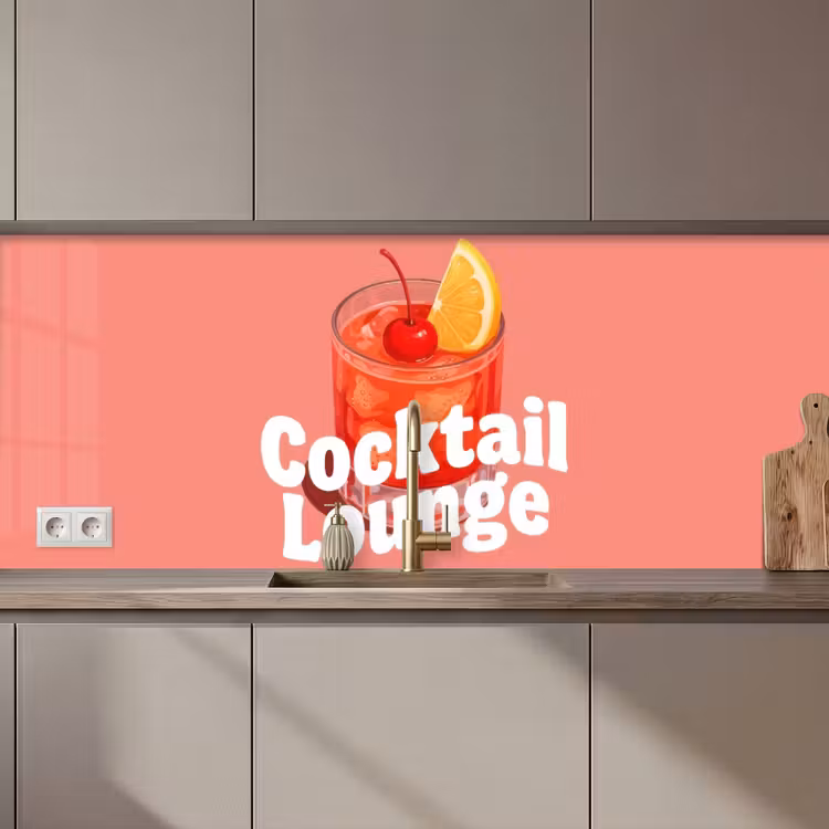 Keuken achterwand - Cocktail Lounge - Glas - Koraal — 1