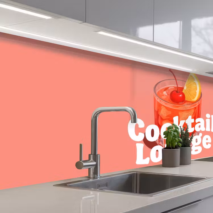 Keuken achterwand - Cocktail Lounge - Glas - Koraal — 2