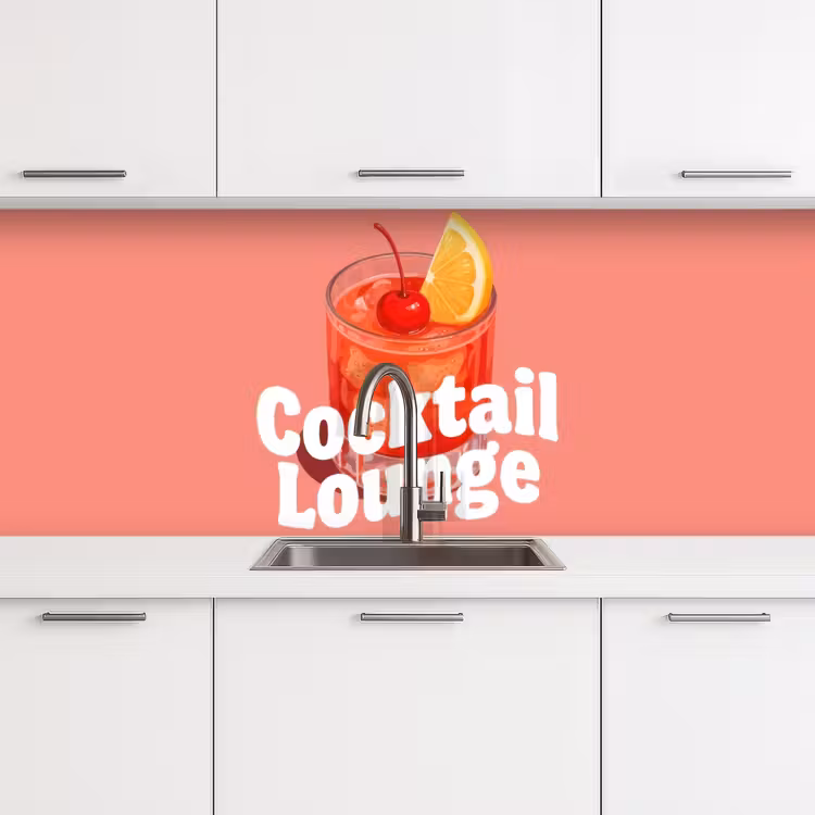 Keuken achterwand - Cocktail Lounge - Glas - Koraal — 4