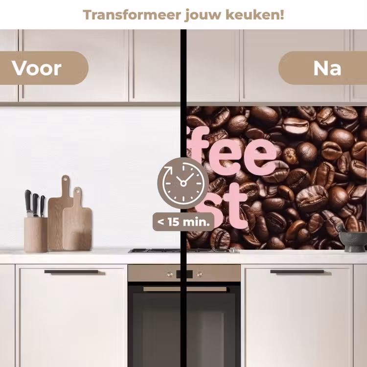 Keuken achterwand - Coffee First - Koffiebonen - Roze — 3