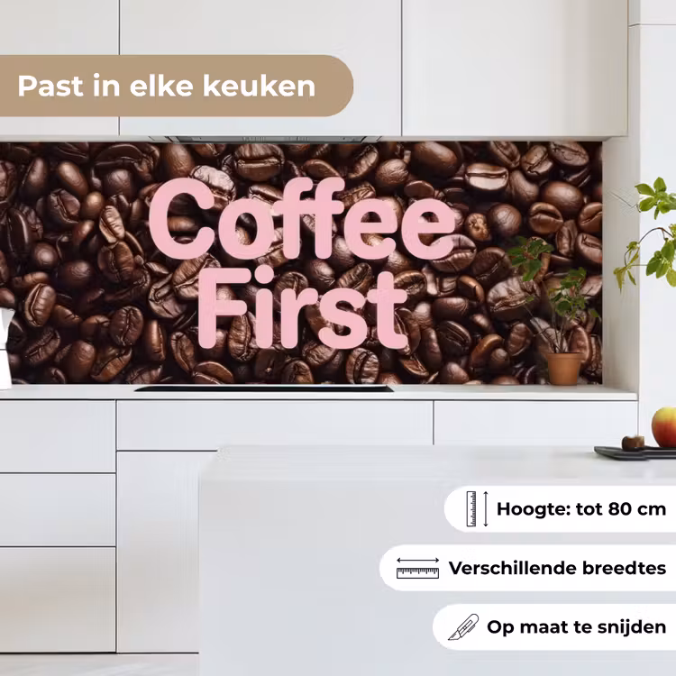 Keuken achterwand - Coffee First - Koffiebonen - Roze — 7