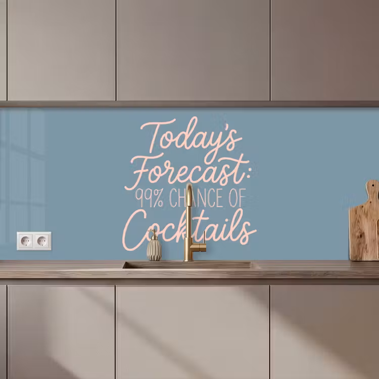 Keuken achterwand - Today's Forecast - Cocktails - Blauw — 1