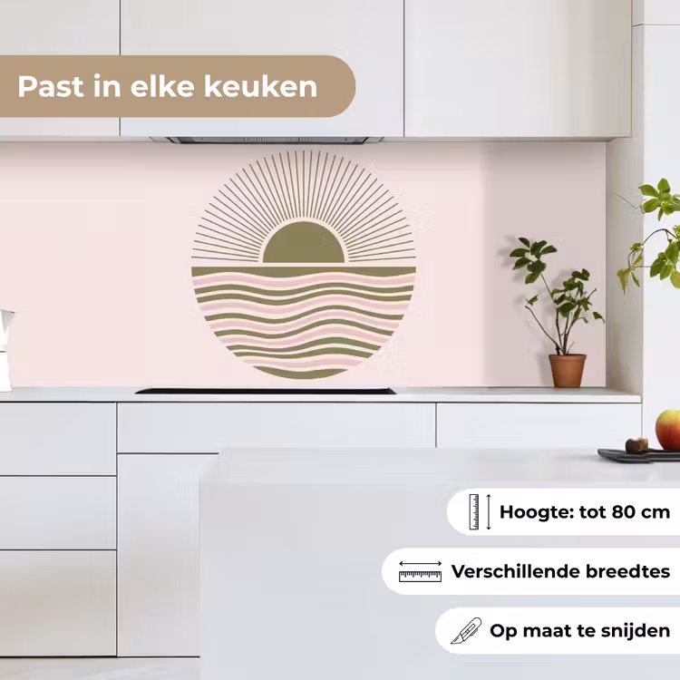 Keuken achterwand - Zon - Zee - Abstract - Modern - Roze — 7