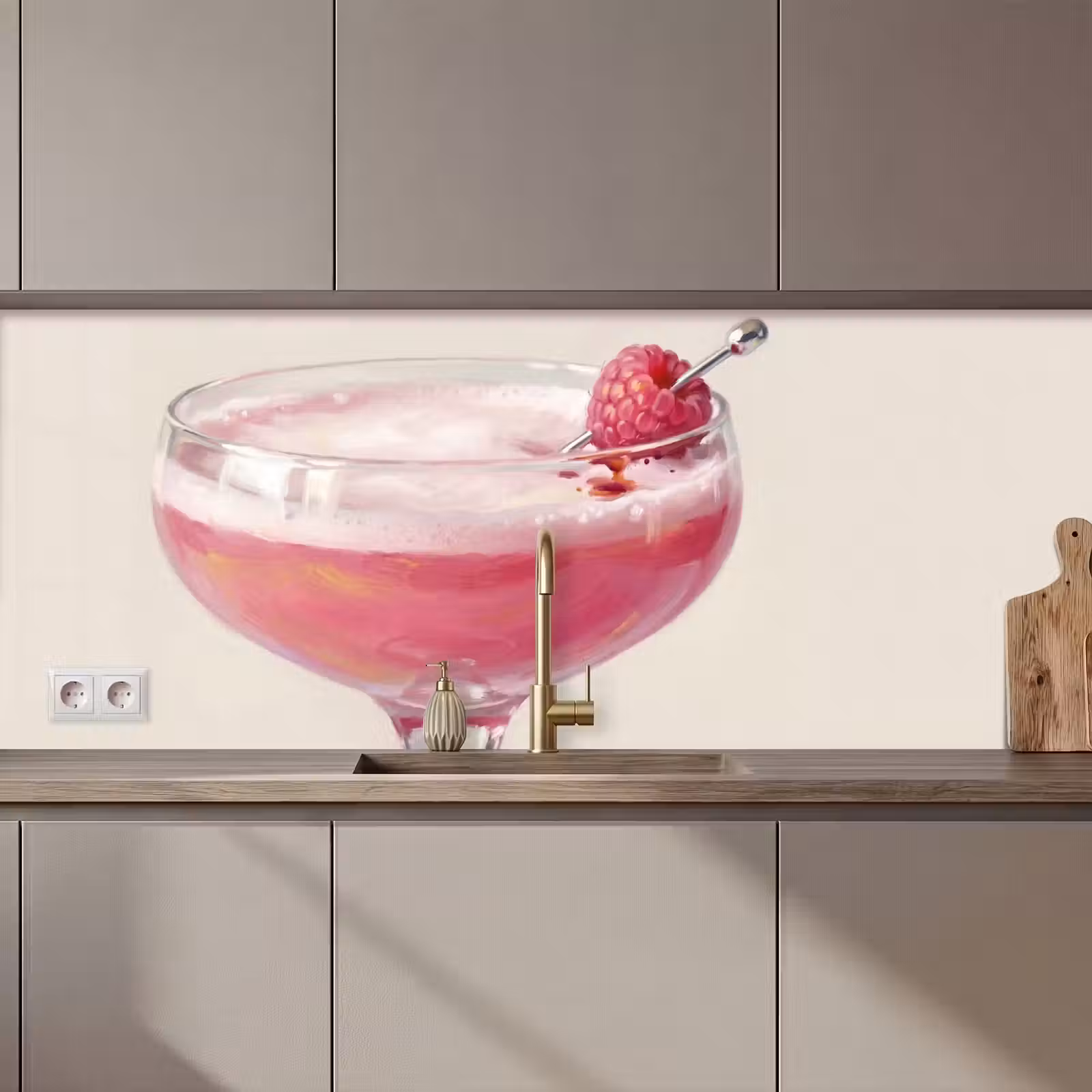 Keuken achterwand - Cocktail - Framboos - Drank - Modern - Roze — 1