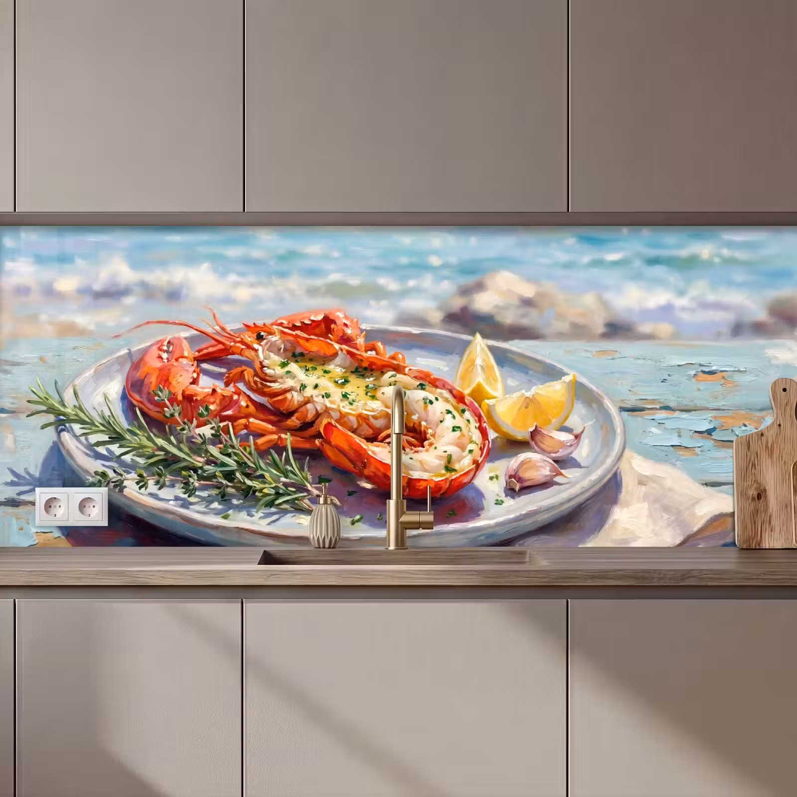 Keuken achterwand - Eten - Zee - Kust - Modern - Blauw — 1