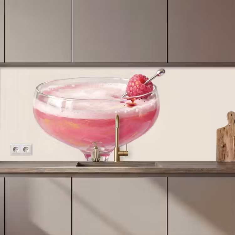 Keuken achterwand - Cocktail - Framboos - Drank - Modern - Roze — 1