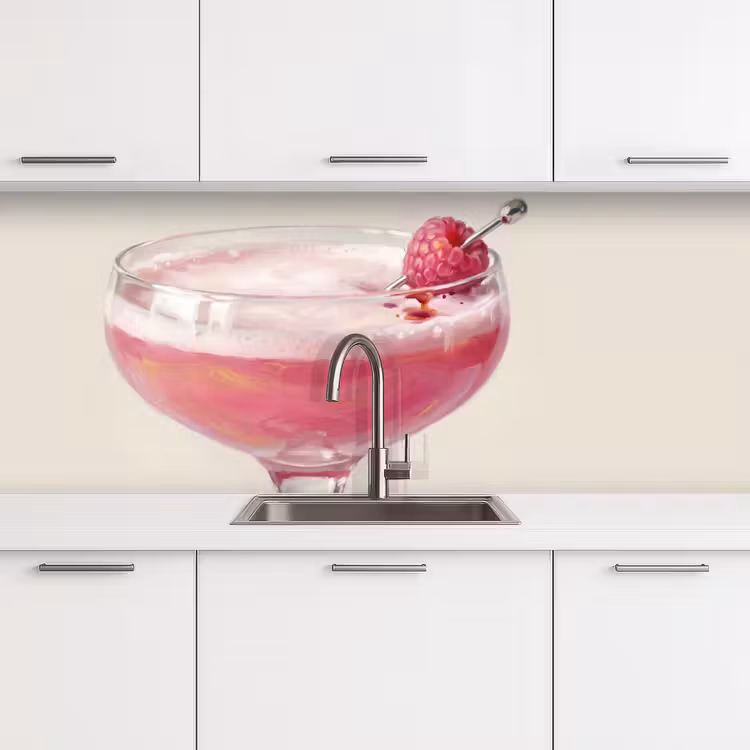 Keuken achterwand - Cocktail - Framboos - Drank - Modern - Roze — 4