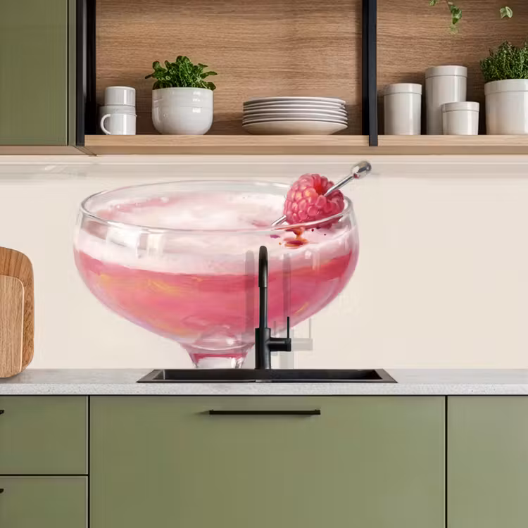 Keuken achterwand - Cocktail - Framboos - Drank - Modern - Roze — 8