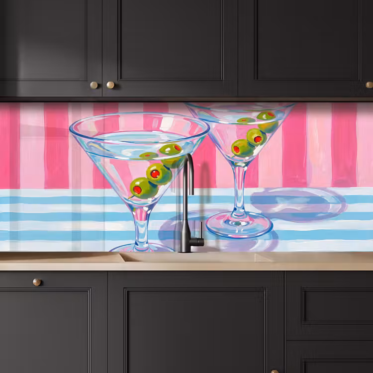 Keuken achterwand - Cocktail - Olijven - Kunst - Modern - Roze — 6