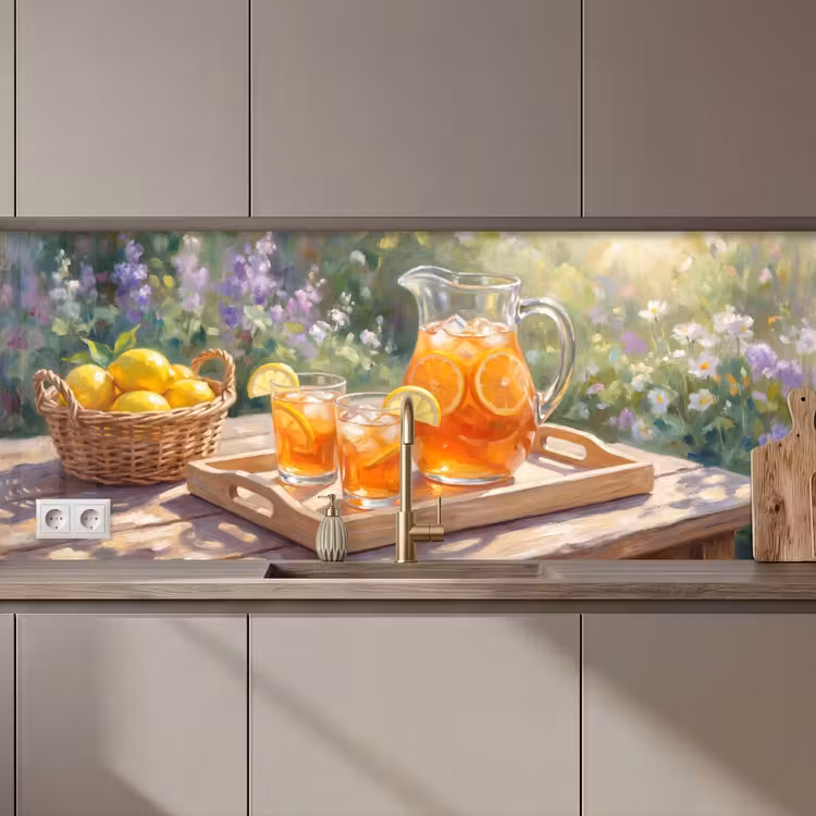 Keuken achterwand - Drank - Citroen - Zomer - Tuin - Geel — 1