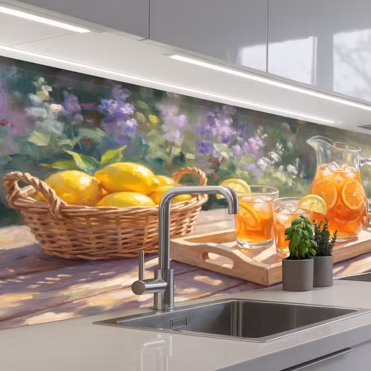 Keuken achterwand - Drank - Citroen - Zomer - Tuin - Geel — 2