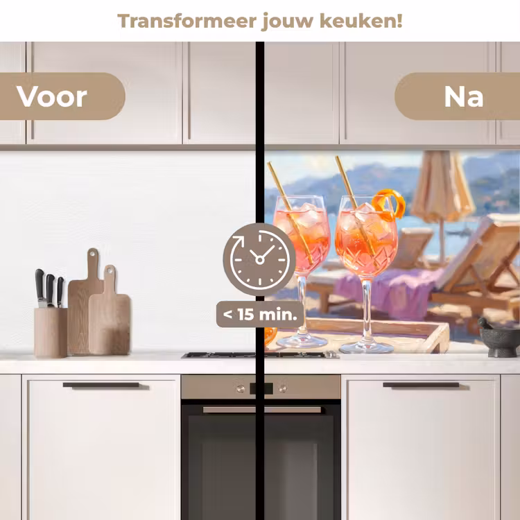 Keuken achterwand - Drank - Glazen - Strand - Zomer - Oranje — 3