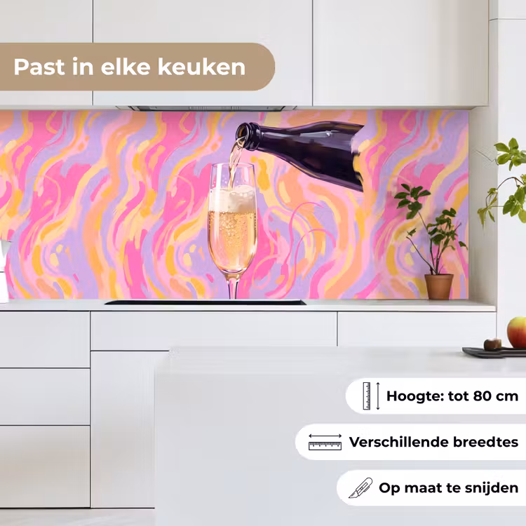 Keuken achterwand - Drank - Inschenken - Feest - Abstract - Roze — 7