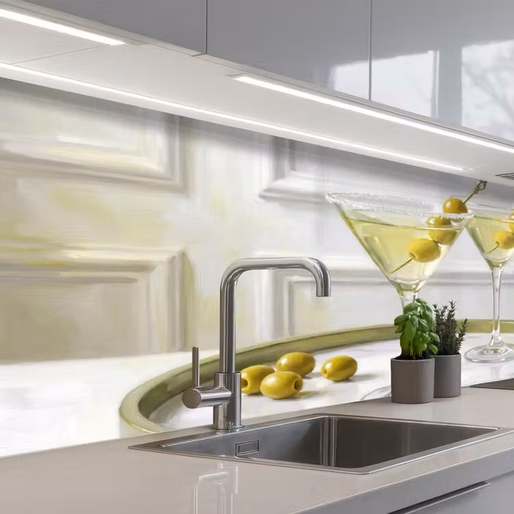 Keuken achterwand - Drank - Martini - Olijven - Modern - Wit — 2