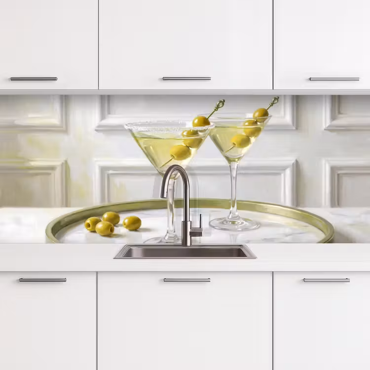 Keuken achterwand - Drank - Martini - Olijven - Modern - Wit — 4