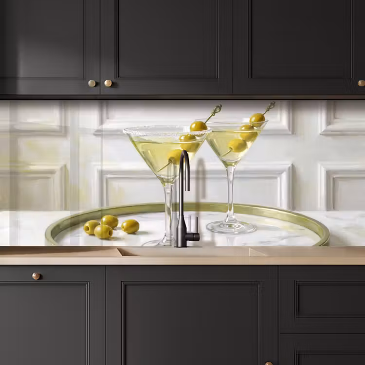 Keuken achterwand - Drank - Martini - Olijven - Modern - Wit — 6