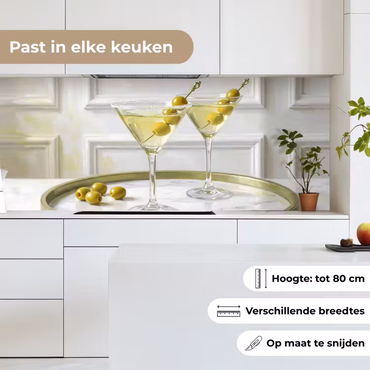 Keuken achterwand - Drank - Martini - Olijven - Modern - Wit — 7