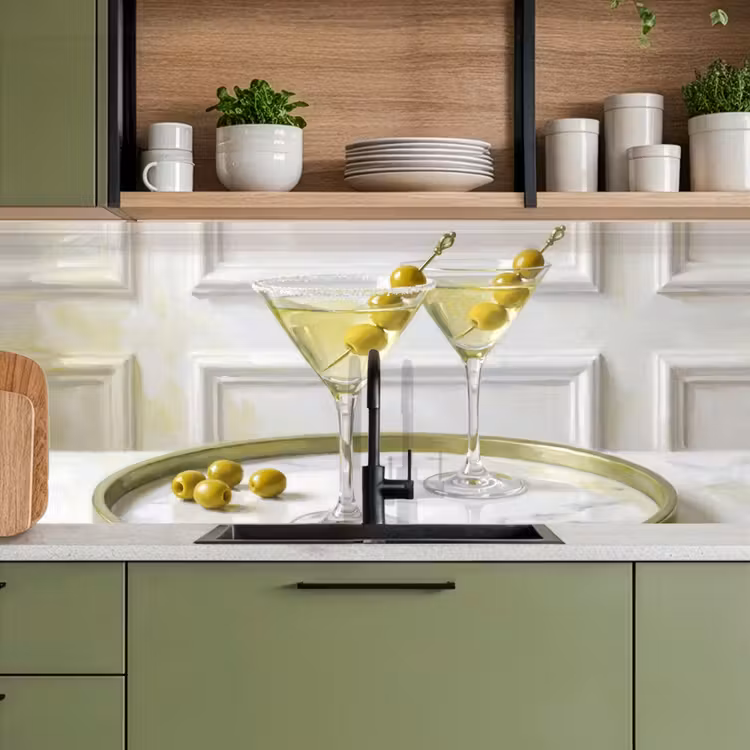 Keuken achterwand - Drank - Martini - Olijven - Modern - Wit — 8