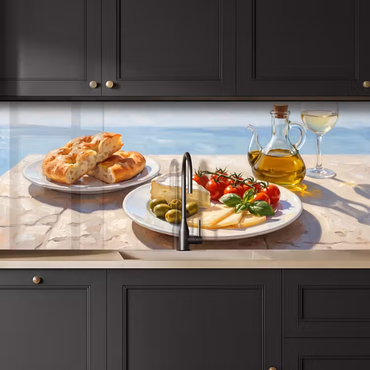 Keuken achterwand - Eten - Middellandse Zee - Natuur - Geschilderd — 6
