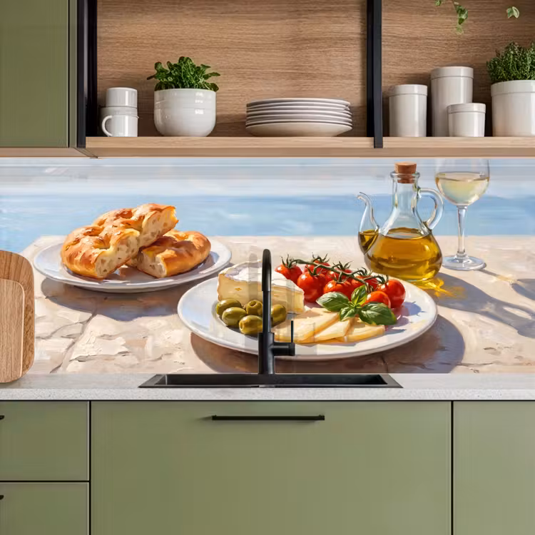 Keuken achterwand - Eten - Middellandse Zee - Natuur - Geschilderd — 8