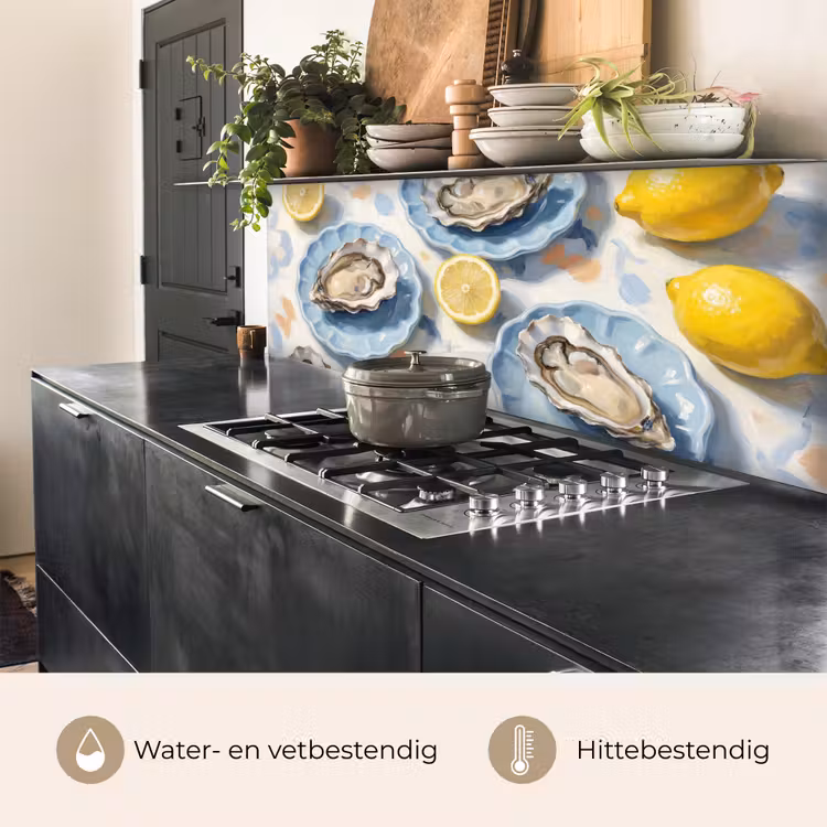 Keuken achterwand - Eten - Oesters - Citroenen - Modern - Geel — 5