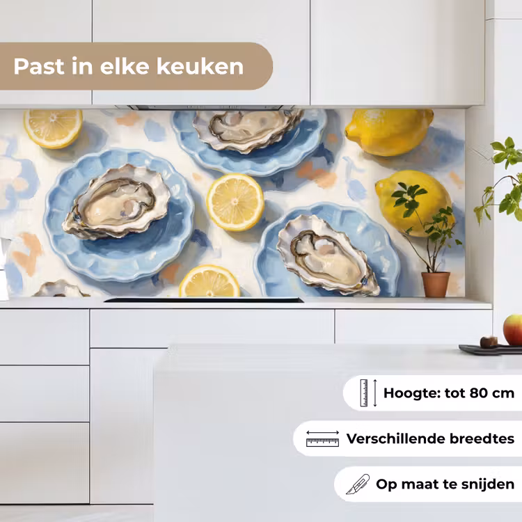 Keuken achterwand - Eten - Oesters - Citroenen - Modern - Geel — 7