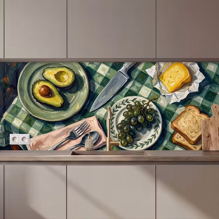 Keuken achterwand - Eten - Ontbijt - Tafel - Modern - Groen — 1